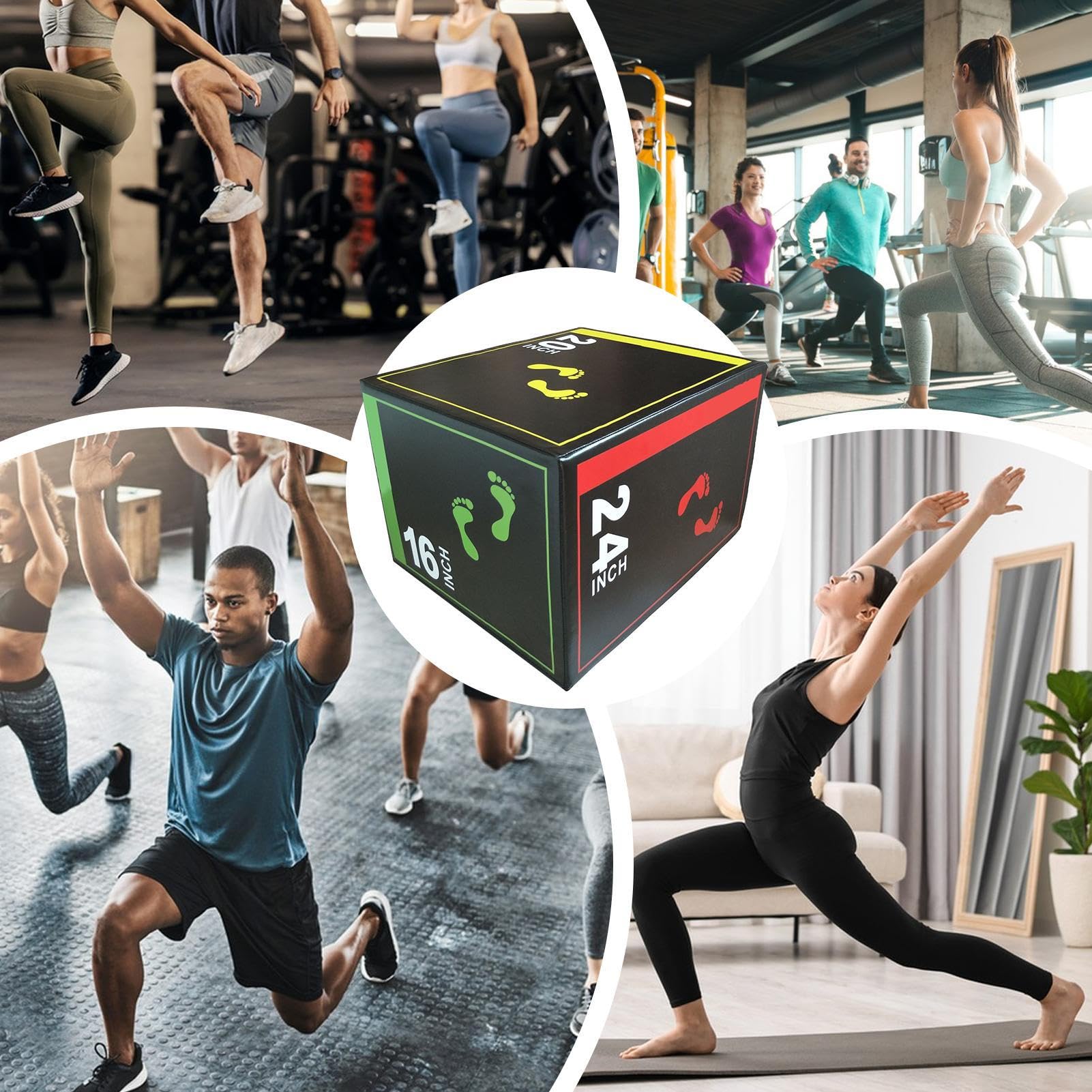 Box Jumps per palestra domestica, esercizi pliometrici antiscivolo per | allenamento di equilibrio, velocità, squat, stacchi da terra, , fitness giovani, attrezzatura da allenamento per
