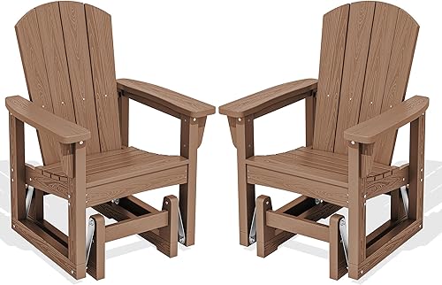 Vista 29 de SERWALL Silla Planeadora para Exteriores, Silla Planeadora de Patio HDPE Balancín Resistente a Todo Clima para Exteriores, Negro