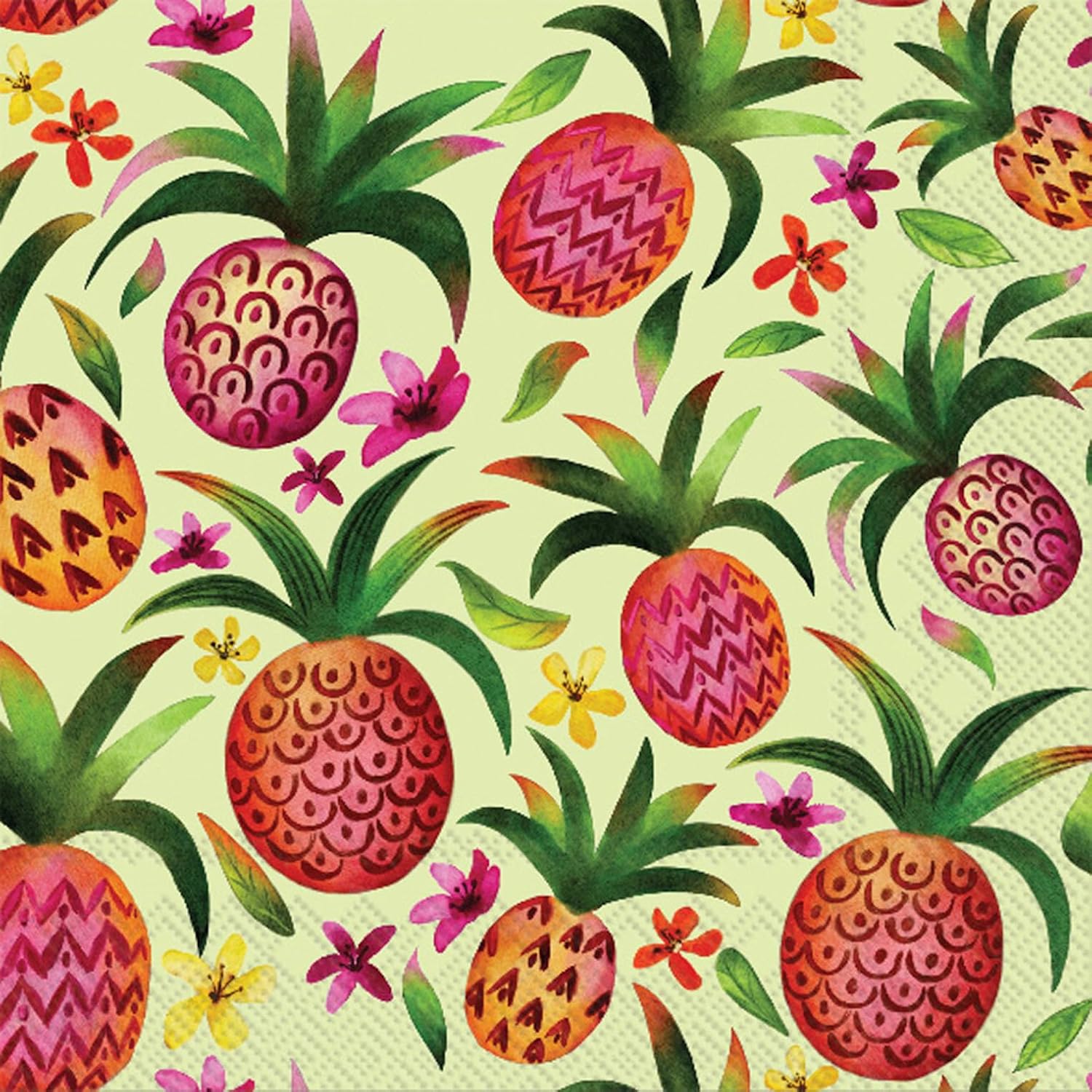 IHR Ideal Home Range Party Napkins Disposable 3-Ply Paper Lunch Napkin Pack, 6.5" x 6.5", Home Grown Plums, 20-Count