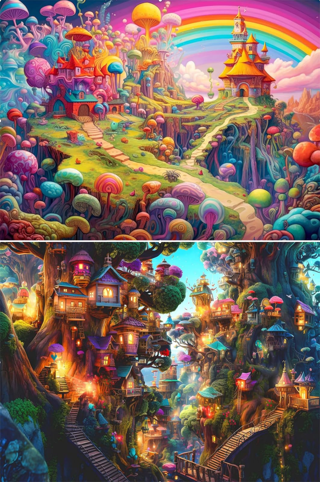 Tabeskly 2 Pack Forest Tree House 5d Diamond Painting Kits for Adults Brid Kids Full Dimond Art Pictures Set