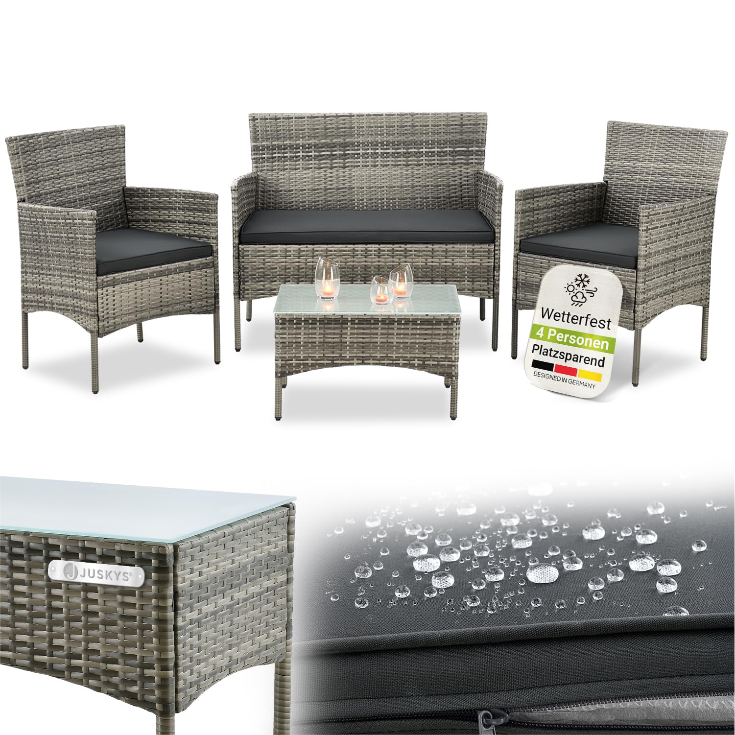 Set di 2 vasi rattan sintetico marrone BORAGO