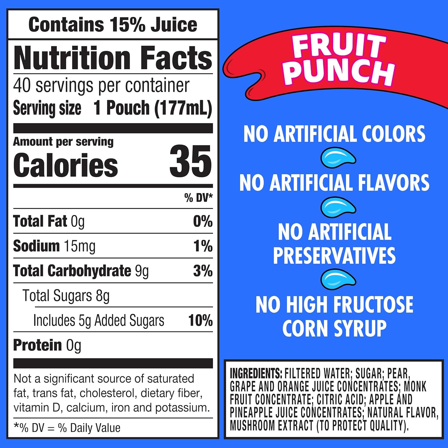 Capri Sun Fruit Punch Ready-to-Drink Juice (40 Pouches, 4 Boxes of 10)