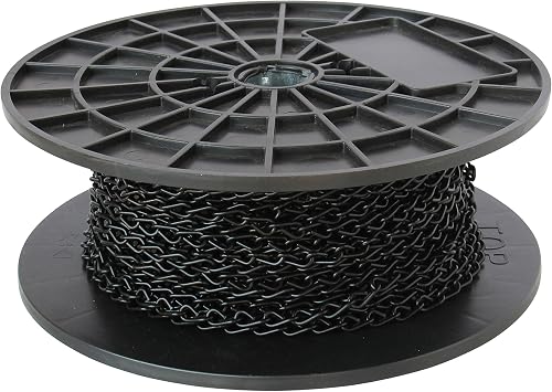 RCH Hardware CH-S51-16-BLK-164 14 Gauge Decorative Solid steel Double Jack Chain | 1 Reel/ 164