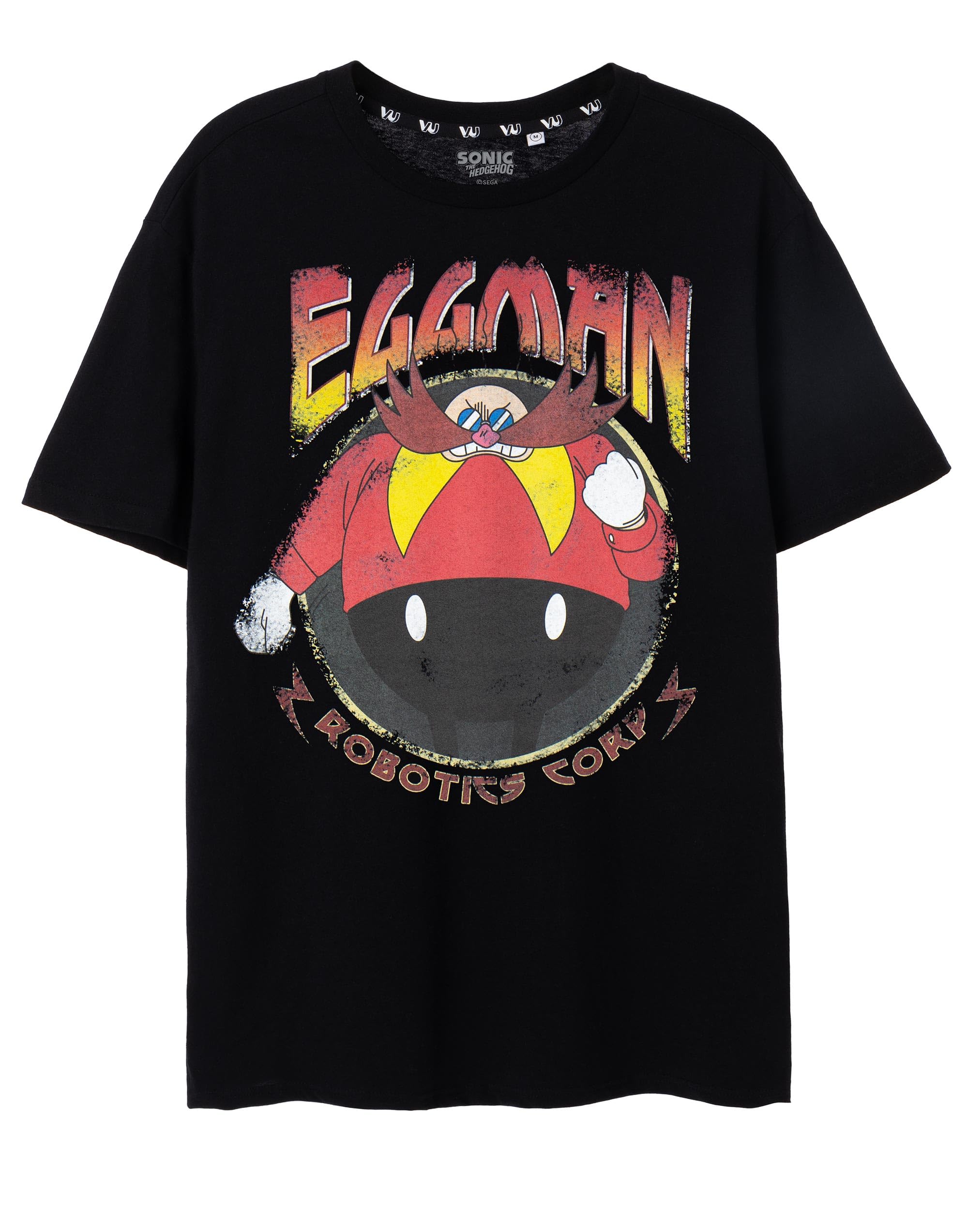 Sonic the Hedgehog Black Cotton Short Sleeve T-Shirt - Eggman Robotics Corp - Men's Size S