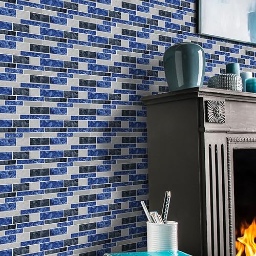 Miniatura 10 de Alwayspon Adhesivo de vinilo para despegar y pegar, adhesivos de transferencia de azulejos para sala de estar, cocina, baño, 12 x 6 pulgadas, 24