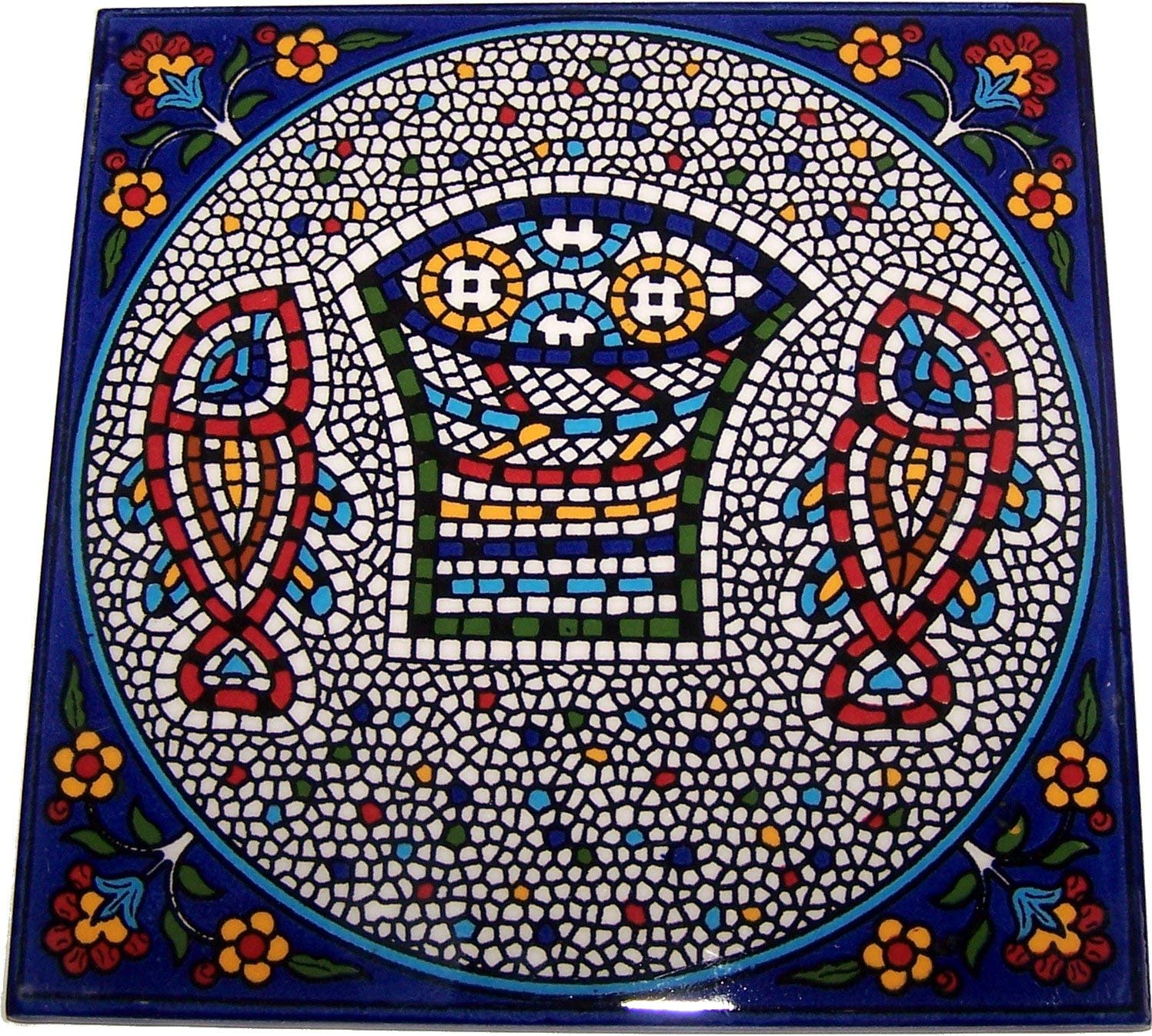 Holy Land Market Modular Painted Tile from Jerusalem Model IX - 6 Inches - Asfour Outlet Trademark