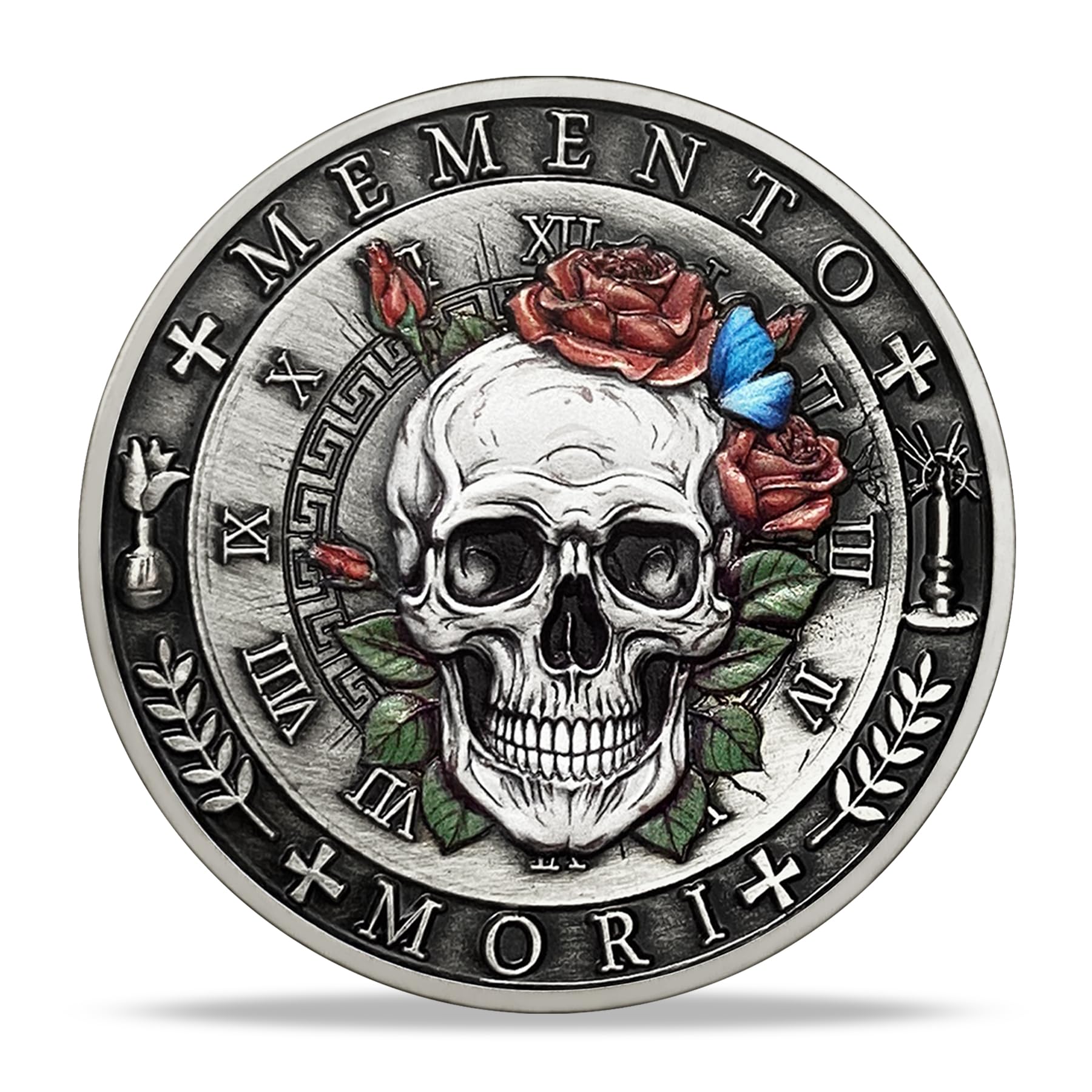 Amazon.com: Memento Mori Skull Challenge Coin | Memento Mori