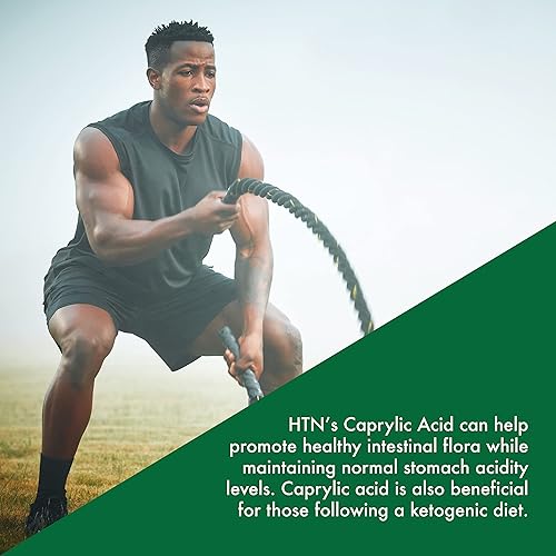 Miniatura 10 de Health Thru Nutrition Ácido caprílico de 600 mg (como ácido octanoico C8) de aceite MCT puro de 0.04 oz  Sin OMG y sin soja  Apoya la salud