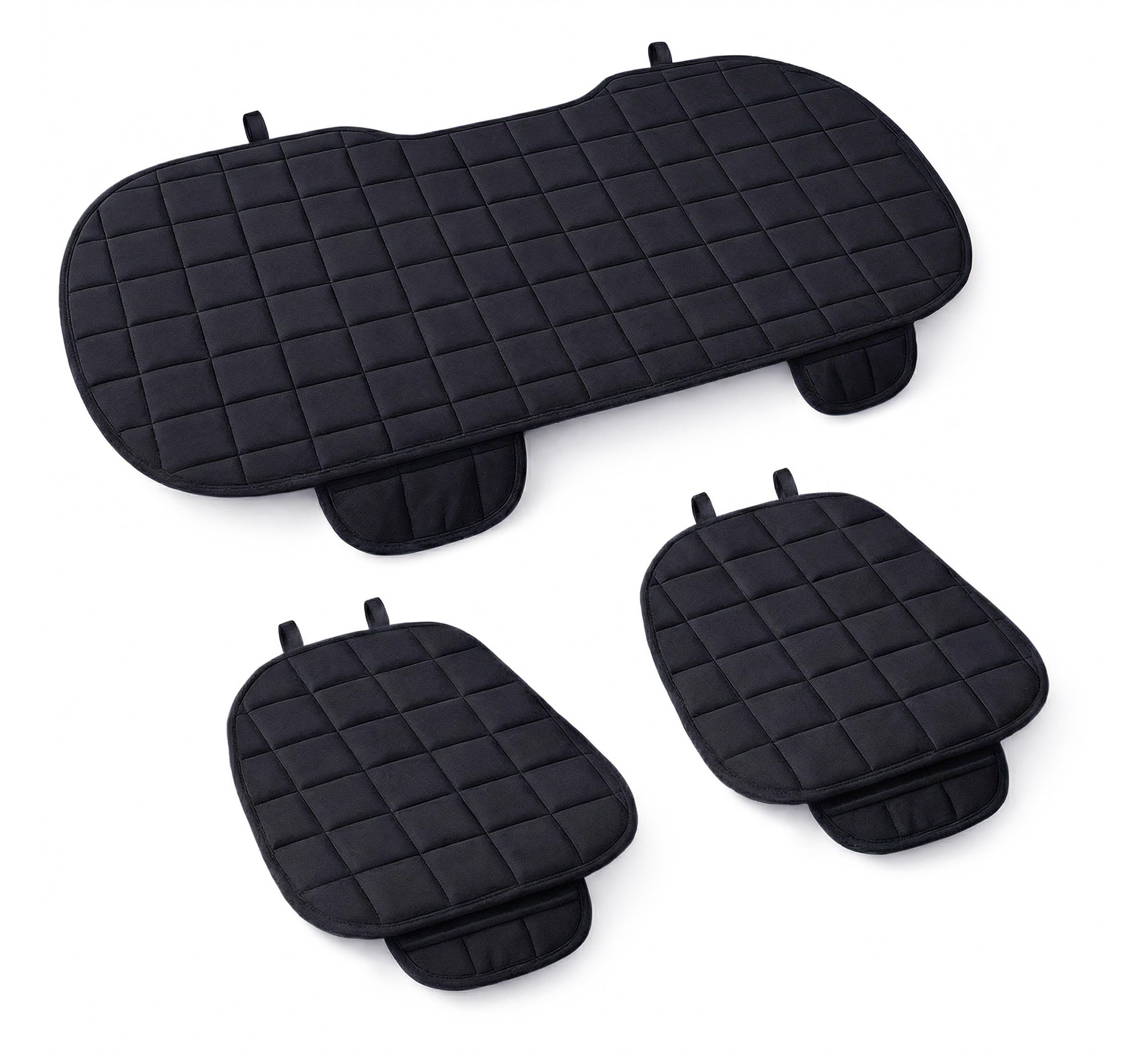 Voiture Accessoires Lupex Housse de siège 3 pièces Universel Auto | Protection Siège 2 Avant et 1 Arrière | Protection Confort Automobile Coussin Intérieurs (Noir)