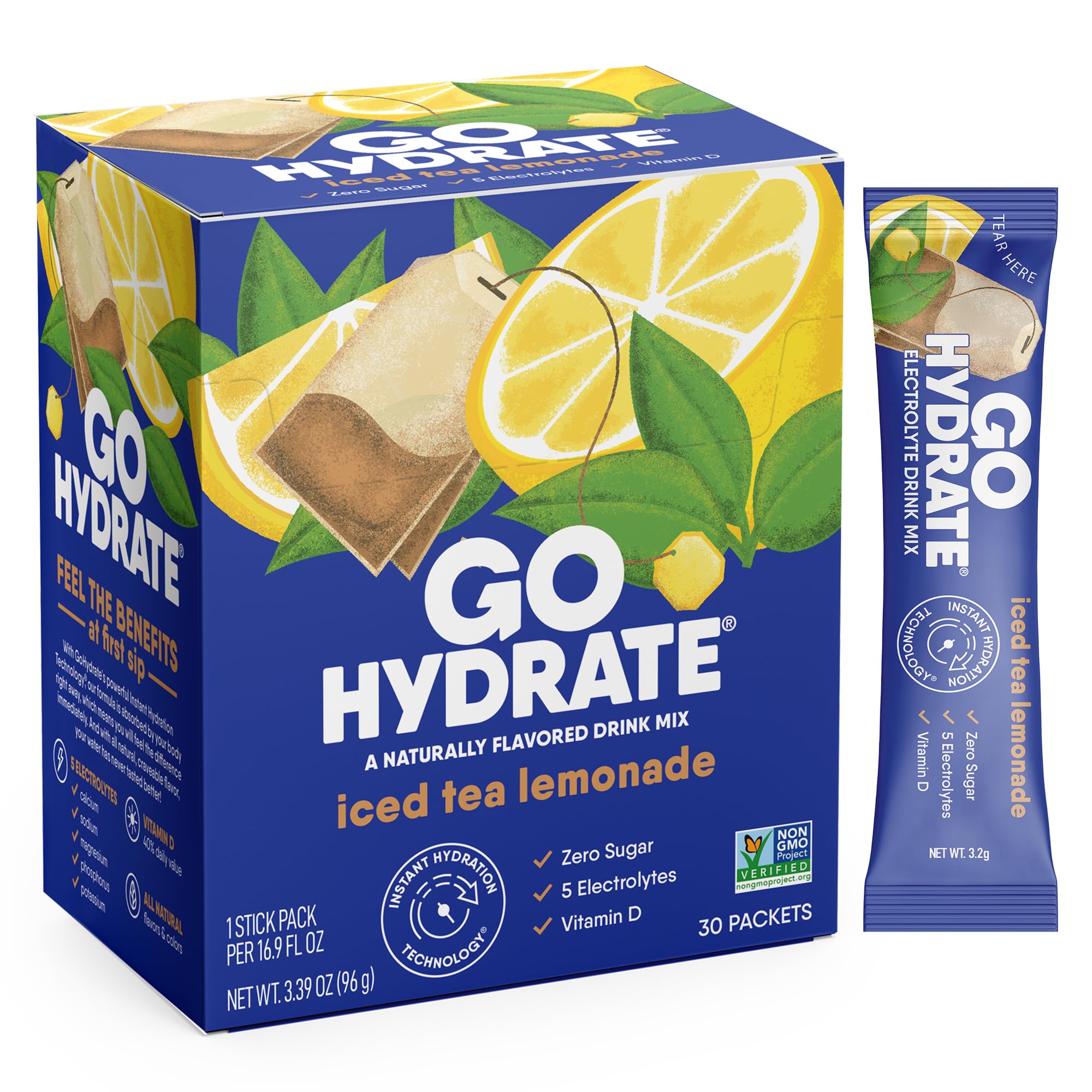 Amazon.com: GoHydrate Low Sodium Electrolytes Powder Packets Sugar
