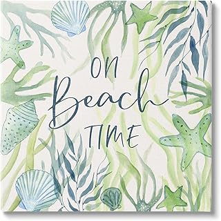 Stupell Industries Beach Time Phrase Canvas Wall Art by Janet Tava