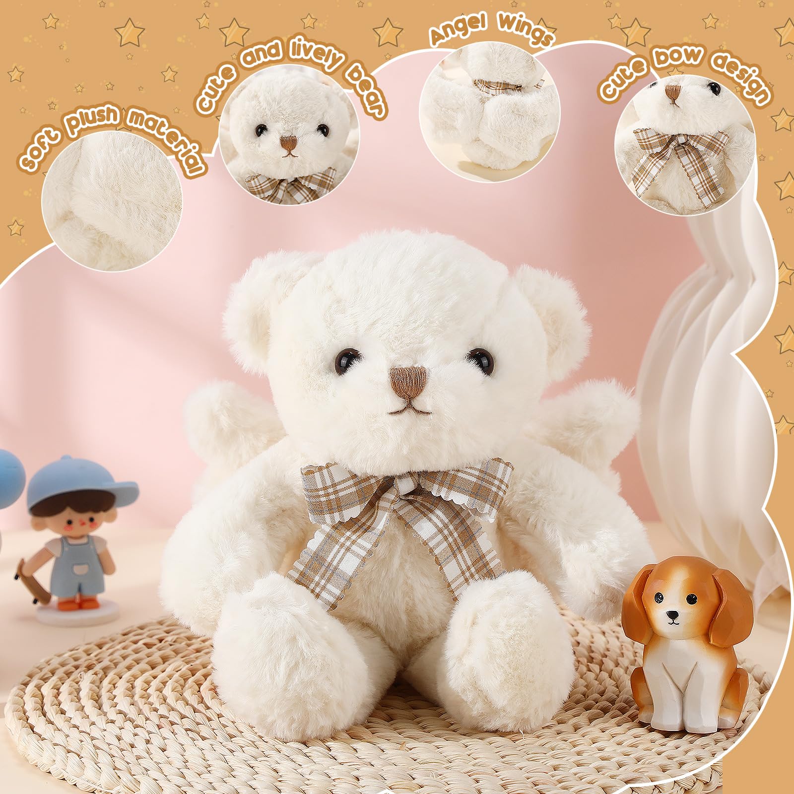 Amazon.co.jp: HyDren エンジェルベア ぬいぐるみ 翼付き ホワイトベア