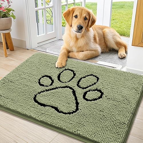 Miniatura 95 de Smiry Tapete para puerta de perro para patas fangosas, absorbente que atrapa la suciedad, antideslizante, de secado rápido, lavable, tapete de