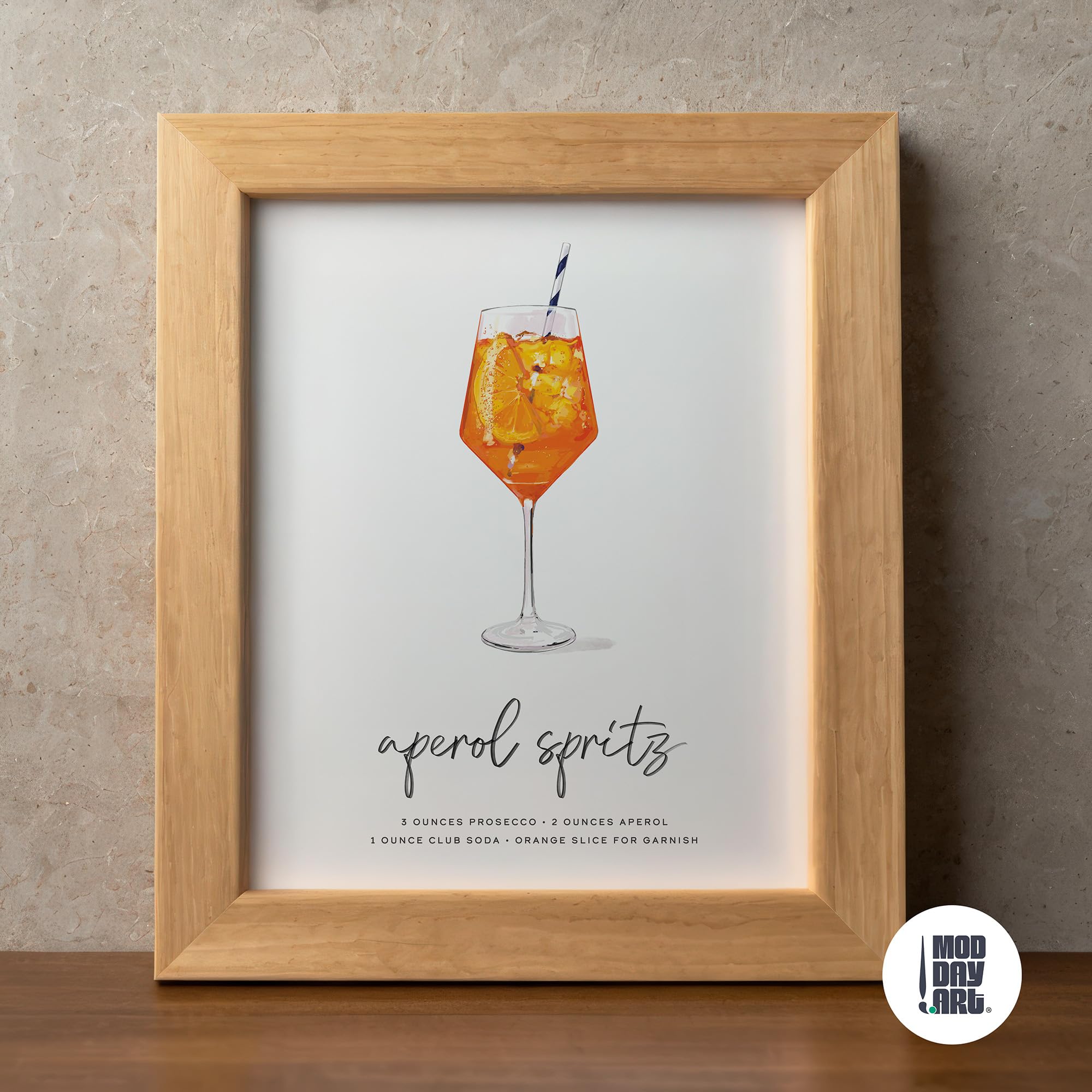 Aperol Spritz Cocktail-Wandkunst, Mix & Match Barwagen-Dekoration, illustrierte Alkohol-Poster mit Cocktail-Rezepten, ungerahmt, Bar-Wandkunst, Cocktail-Poster, Geschenke für Männer