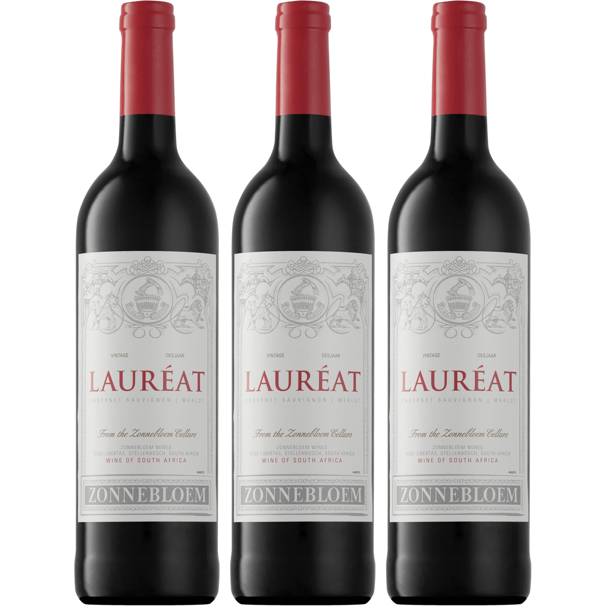 Zonnebloem Stellenbosch Lauréat Cabernet Sauvignon Merlot Rotwein Rot Trocken VEGAN Südafrika inkl. FeinWert E-Book (3 x 0.75 l)