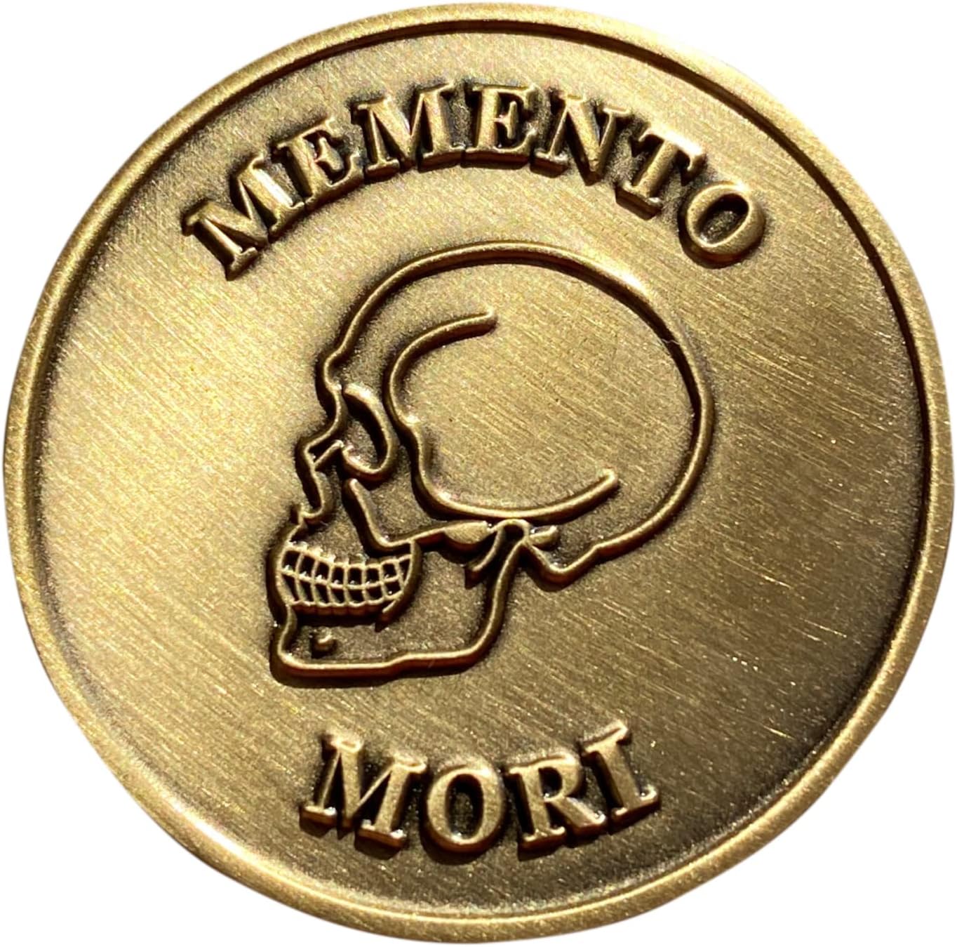 STOIC STORE UK Memento Mori Coin, Momento Mori Coin for Daily Stoic Practice, Marcus Aurelius Stoic Coin, Brass EDC Challenge Coin Stoic Medallion Bronze Plating, Memento Mori Medallion Stoic Coins