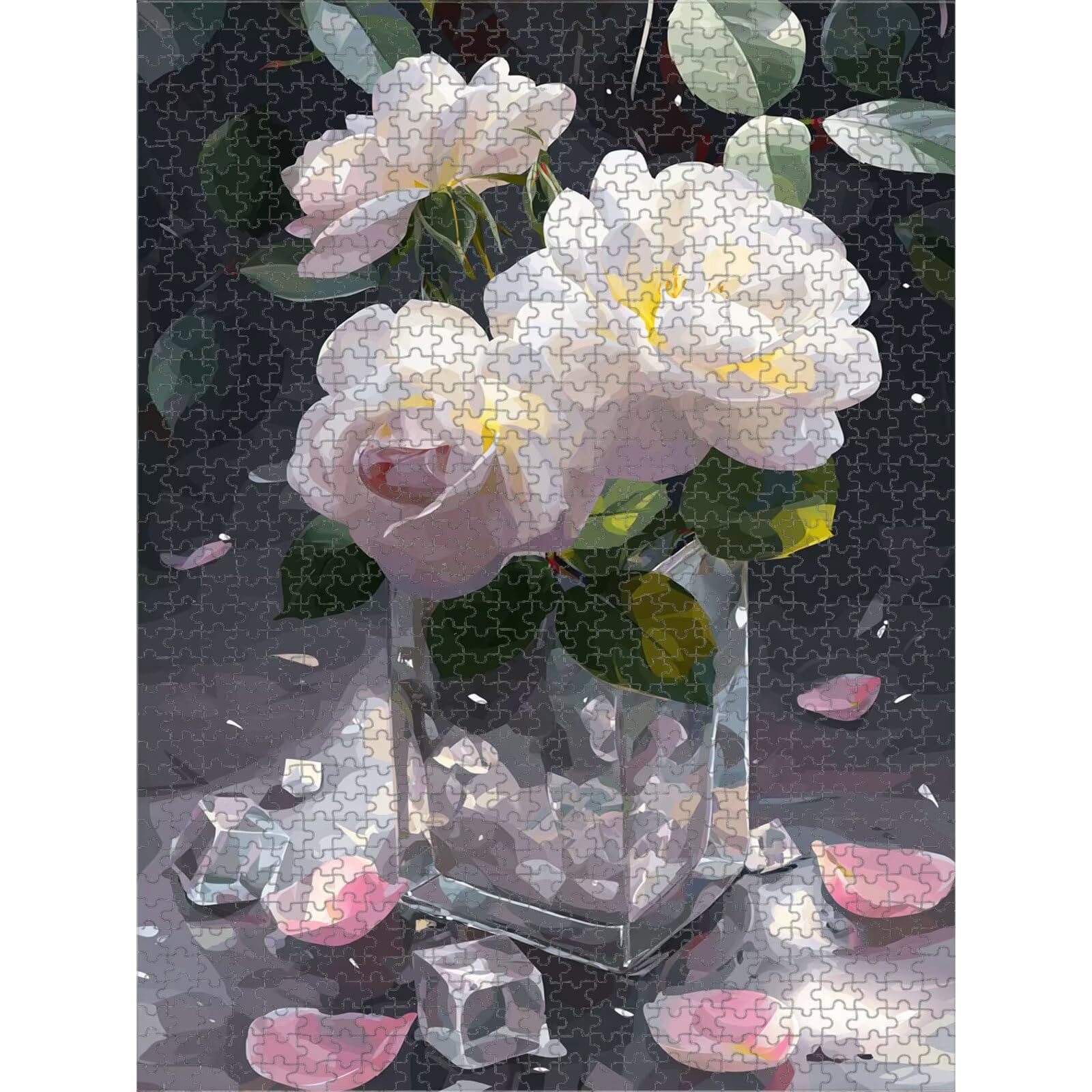 1000 Pièces Puzzle Adulte Roses & Paysage Puzzle en Bois Robuste 1T#2547 | Puzzle en Bois, Découpe de Précision, Encres aux Couleurs Vives, Loisir Relaxant, Décoration Intérieure, Cadeau, 50x75cm