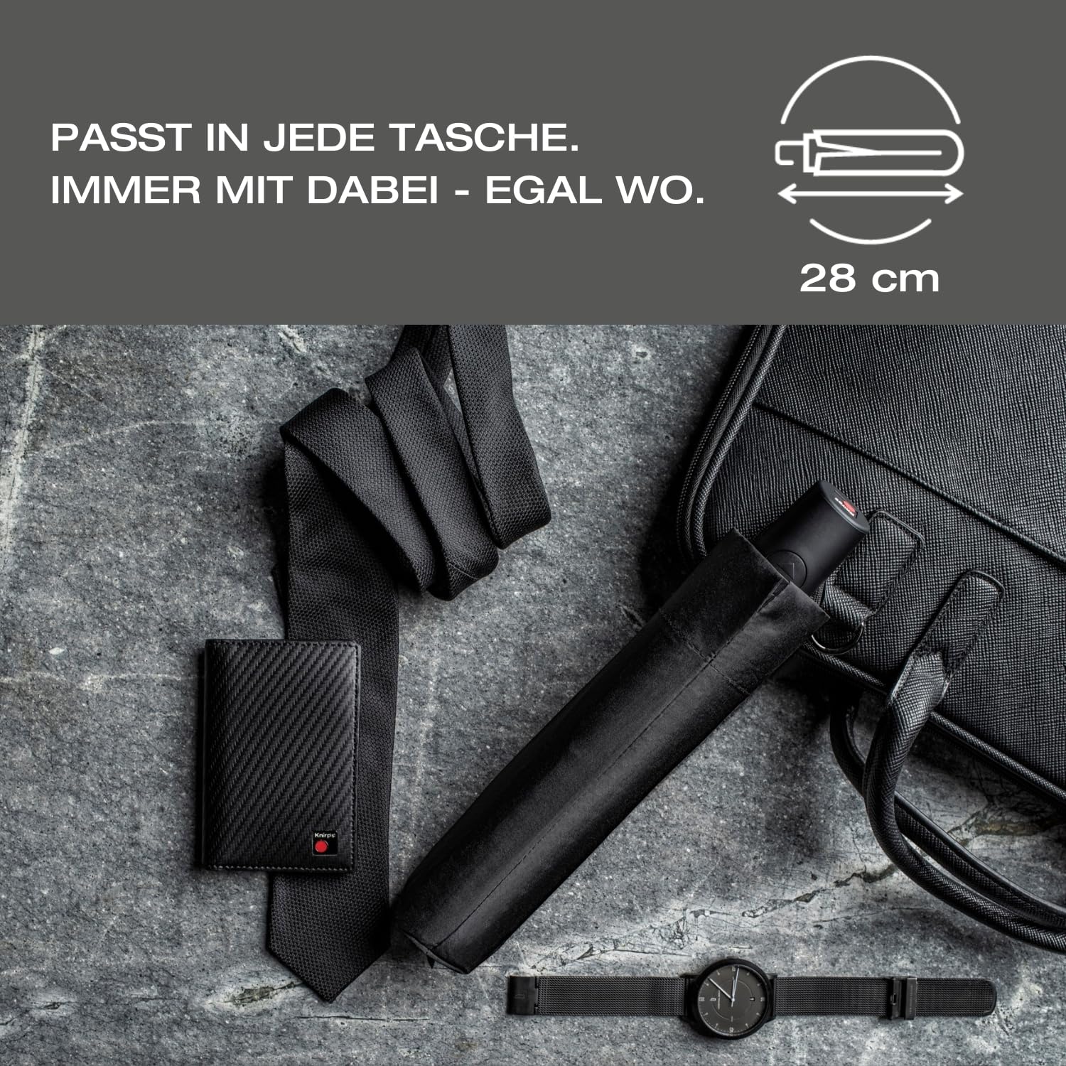 Knirps Regenschirm I.200 Medium Duomatic automatisch kompakt Taschenschirm leicht sturmfest