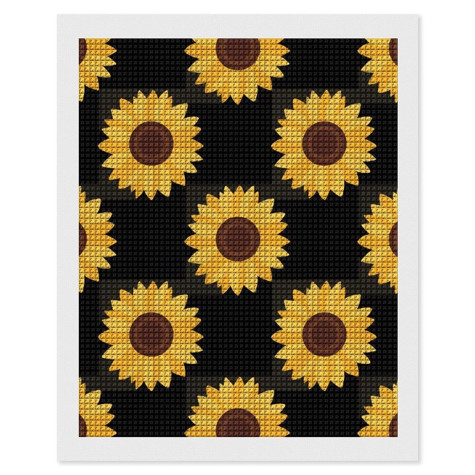 FodPand Sunflower 5D Diamond Painting Kits for Adults Beginners Full Drill Square Diamond Dots Pictures Gem Art Supplies for Home Wall Room Decoration DIY Craft Set Gift 16x20