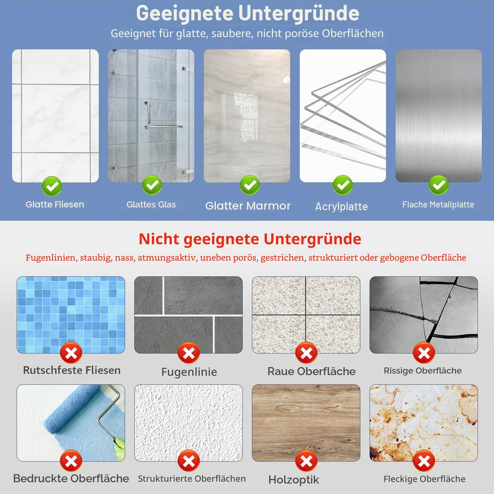 Newthinking Dusche Haltegriff mit Saugnapf 30CM, Haltegriff Dusche Ohne Bohren, Haltegriff Badewanne Badezimmer Gehhilfe für Senioren Bad, 2 Stücke | Rutschfester Haltegriff Dusche, Haltegriffe Bad Senioren, Haltegriff mit Saugnapf. 30 cm für glatte Flies