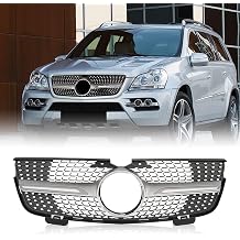Front Bumper Grille Compatible with 2007-2012 MB X164 GL-Class GL450 GL550 Chrome Silver