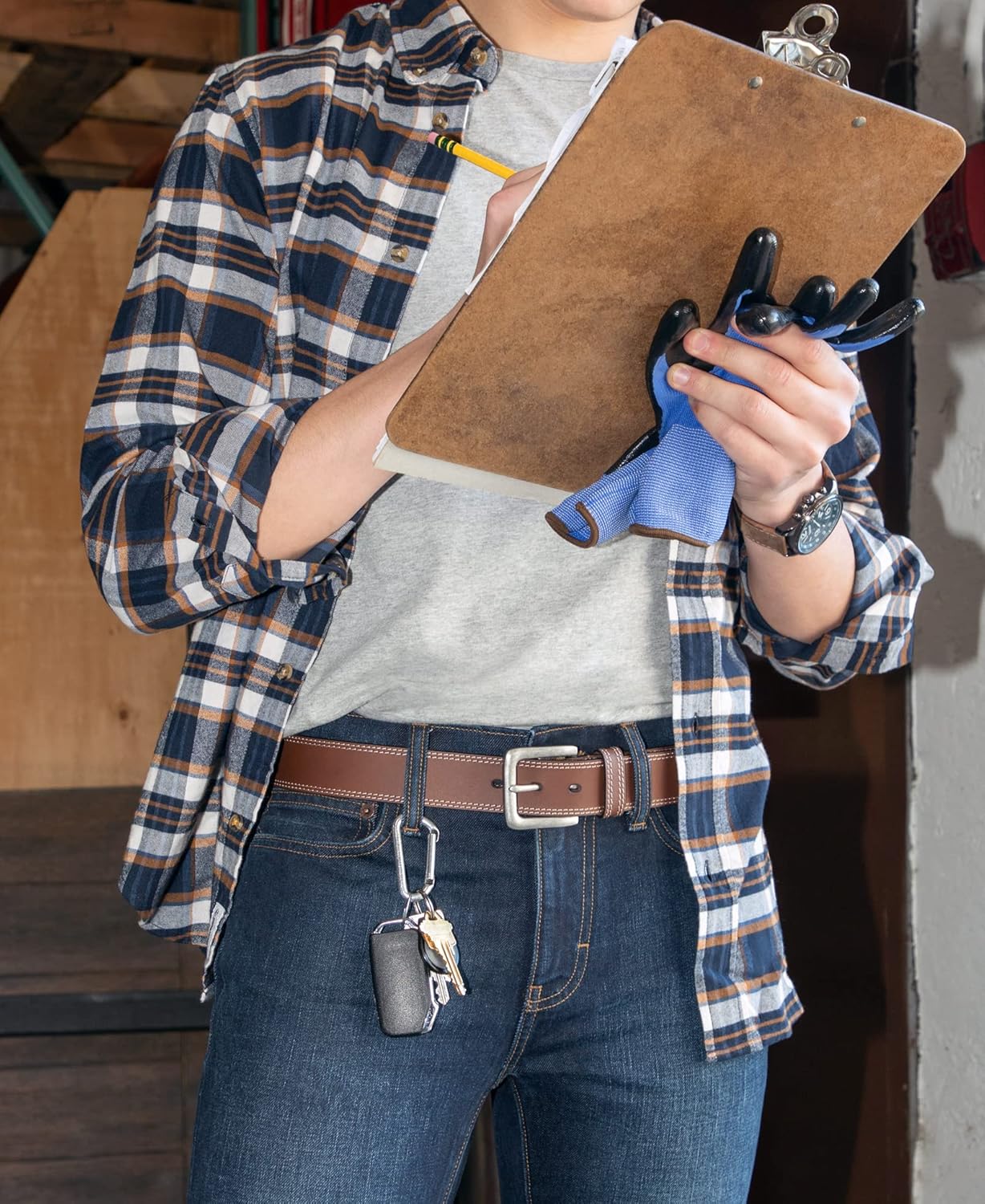 Vista 4 de Timberland Pro para hombre maletero cinturón de doble costura de piel