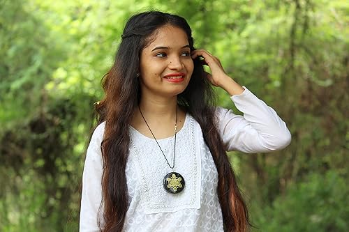 Miniatura 2 de Colgante de turmalina con diseño de chakra de la oruja del cubo de Metatron, redondo, 2.0in aprox. Diafragma de tercera activación de ojo para