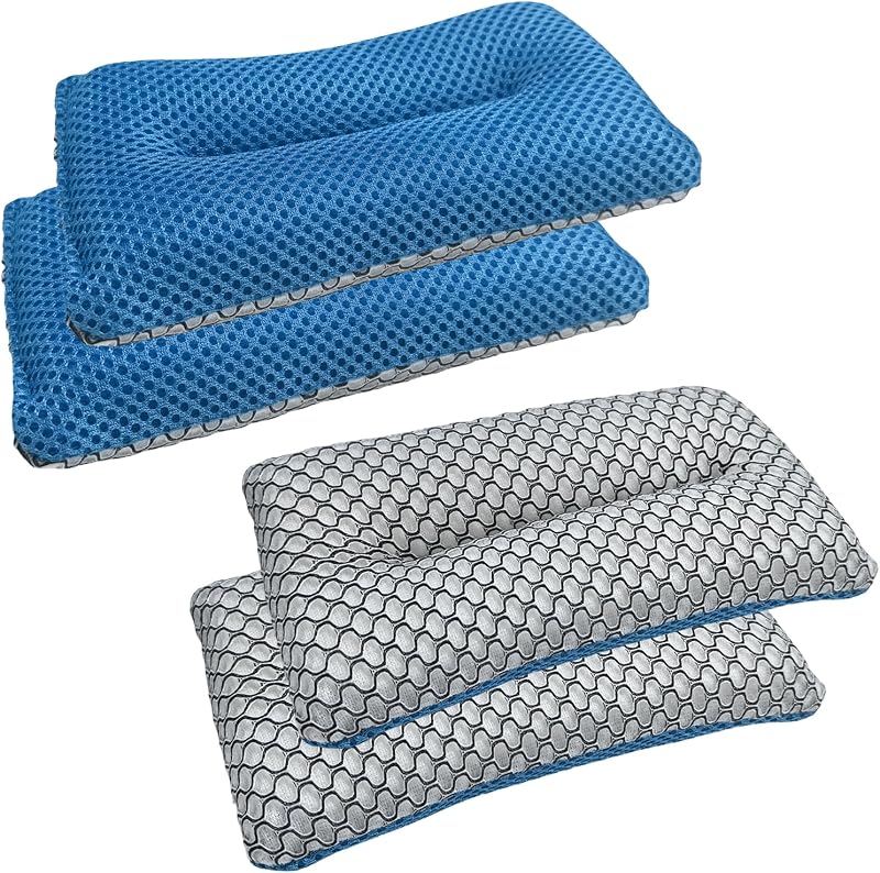 4 PCS Two-Sided Car Wash Sponge, Non-Scratch Microfiber Sponge Pad Soft Mesh Scrubber, Washable Foam Scrub Pads Absorbent Applicator for Cleaning Detailing, Car Accessories (4 PCS)
