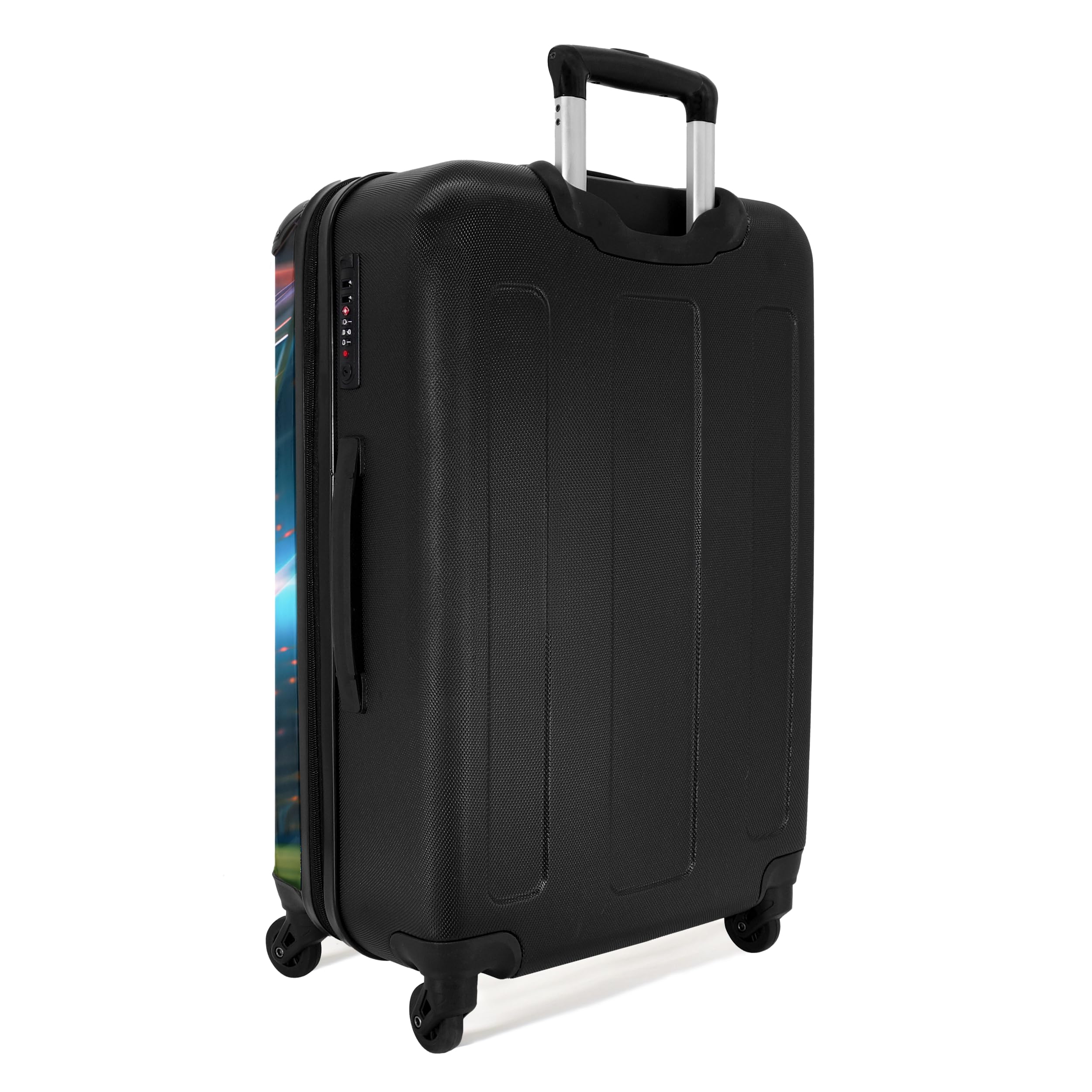 NoBoringSuitcases.com Maleta Infantil Niño Con Ruedas, Mediana, TSA, De Viaje Grande 23 Kilos (67 cm - 72 L), (Fútbol - Azul Oscuro)