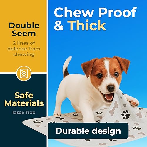 Miniatura 4 de GREEN LIFESTYLE Almohadillas lavables para orinar para perros (paquete de 2, 30 x 34), altamente absorbentes, lavables a máquina, almohadillas