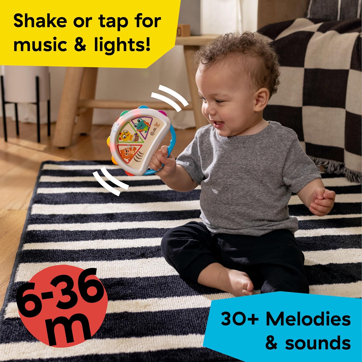 Baby Einstein + Hape Tap & Shake Magic Touch Tambourine, 6-36 Months image 2