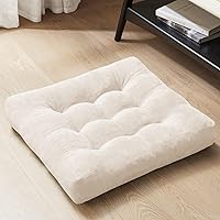 Vista 16 de Degrees of Comfort Almohada de Suelo para Meditación, Almohadas Cuadradas Grandes de Asiento para Adultos, Cojín de Pana Acolchado para Sala