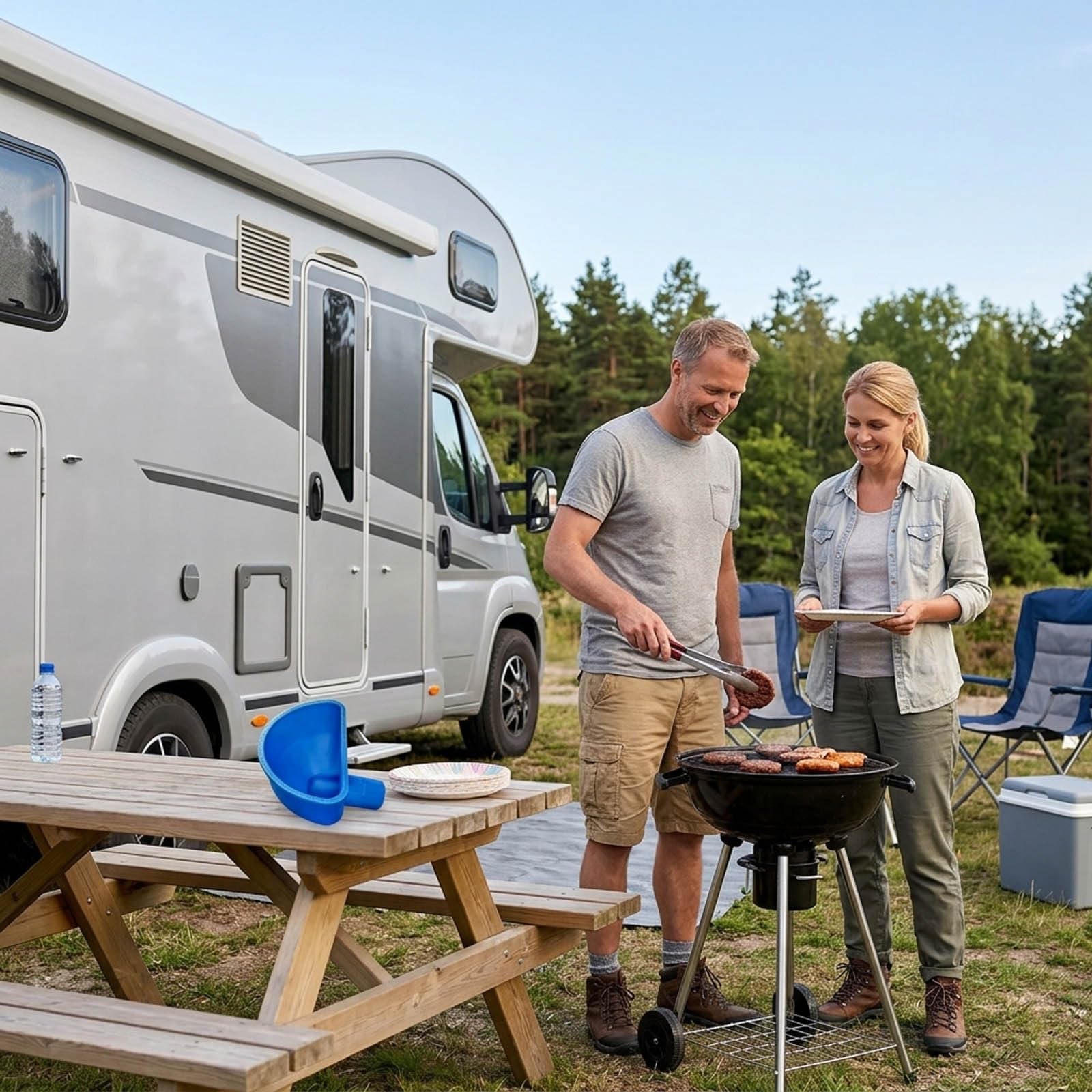 RV Motorhome Water Filler Funnel – Wide Mouth Car Funnel with Spill-Proof Design, Long Funnel for Water Tank & Oil Changes – Essential RV Accessories — view 7