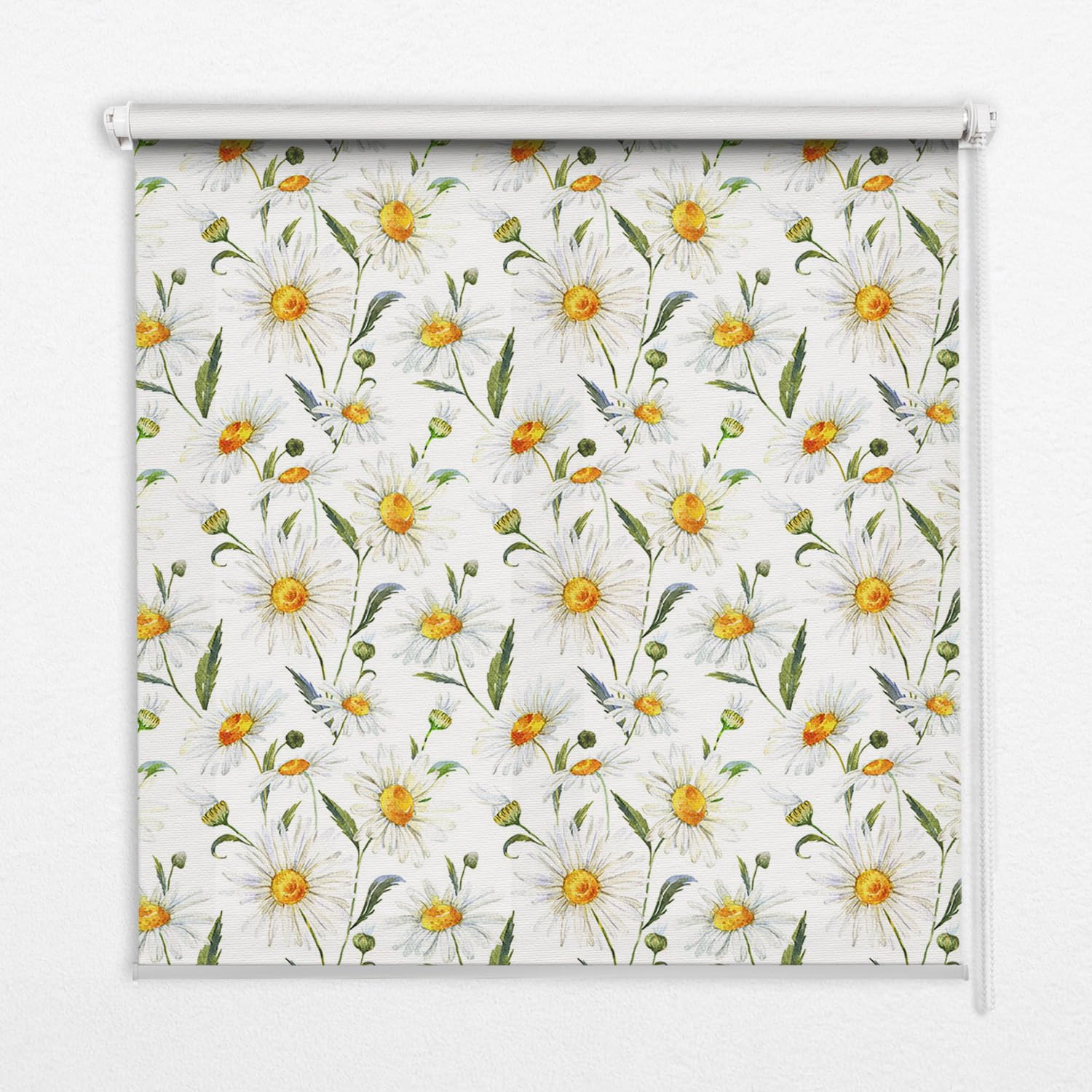 Store enrouleur perméable 50x50cm sans perçage avec motif marguerites