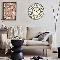 Vista 7 de Wooden Wall Clock for Living Room Decor 14 Inch Decorative Clocks for Walls Round Battery Operated Wall Clock Non Ticking(No Solid Wood, It is with