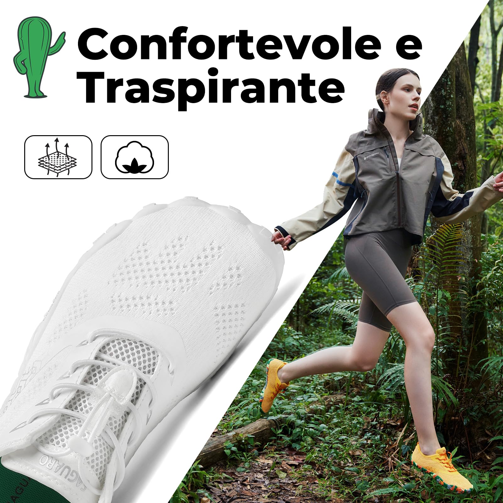 SAGUARO Scarpe Barefoot Shoes Minimaliste Scarpe da Trail Running Uomo Donna Gr.36-48