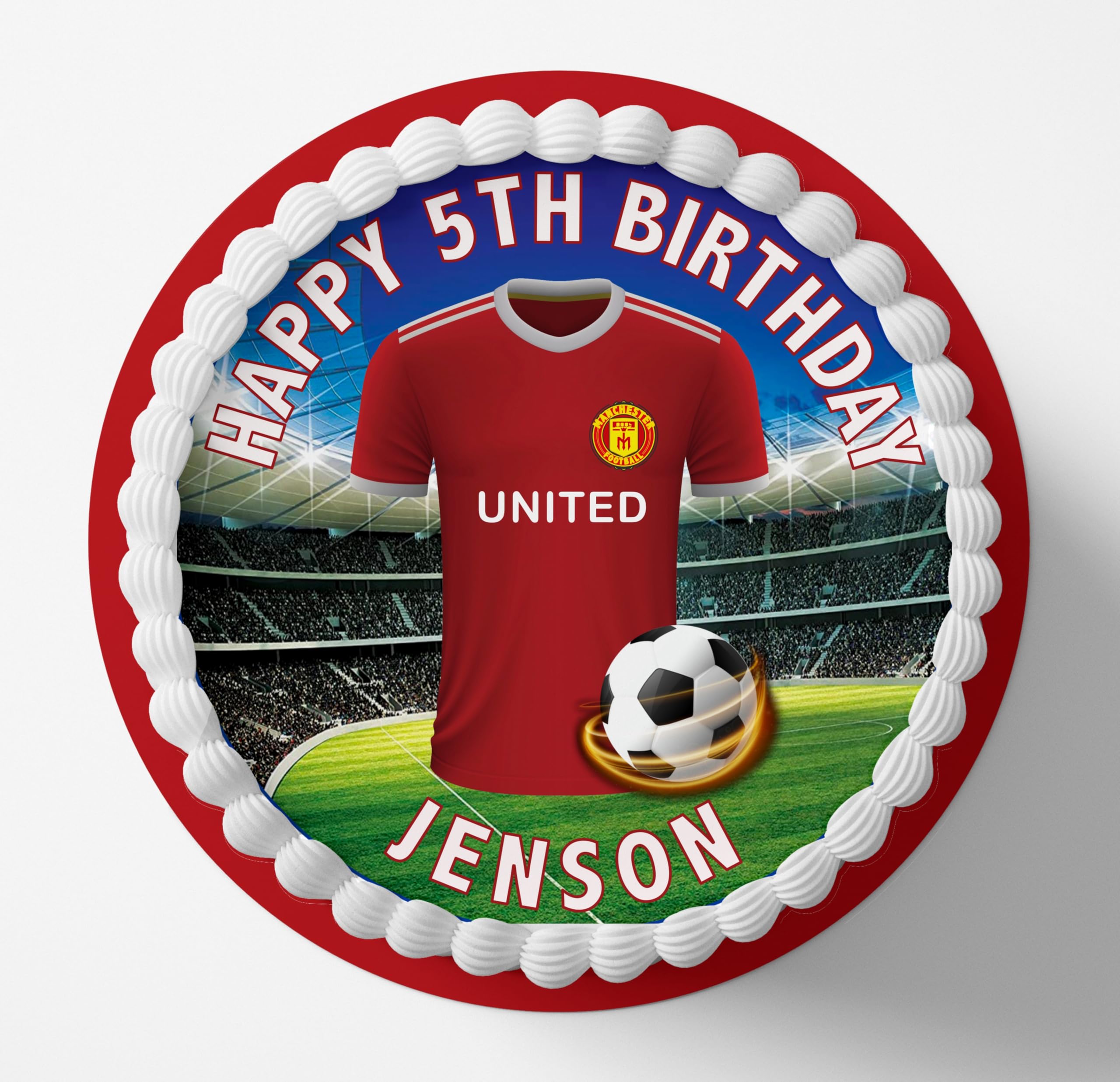 Madrid Football Team Colours Personalised Edible Cake Topper Printed On Icing Sheets, Round, Square, Costco, Cupcake Toppers - Happy Birthday (1