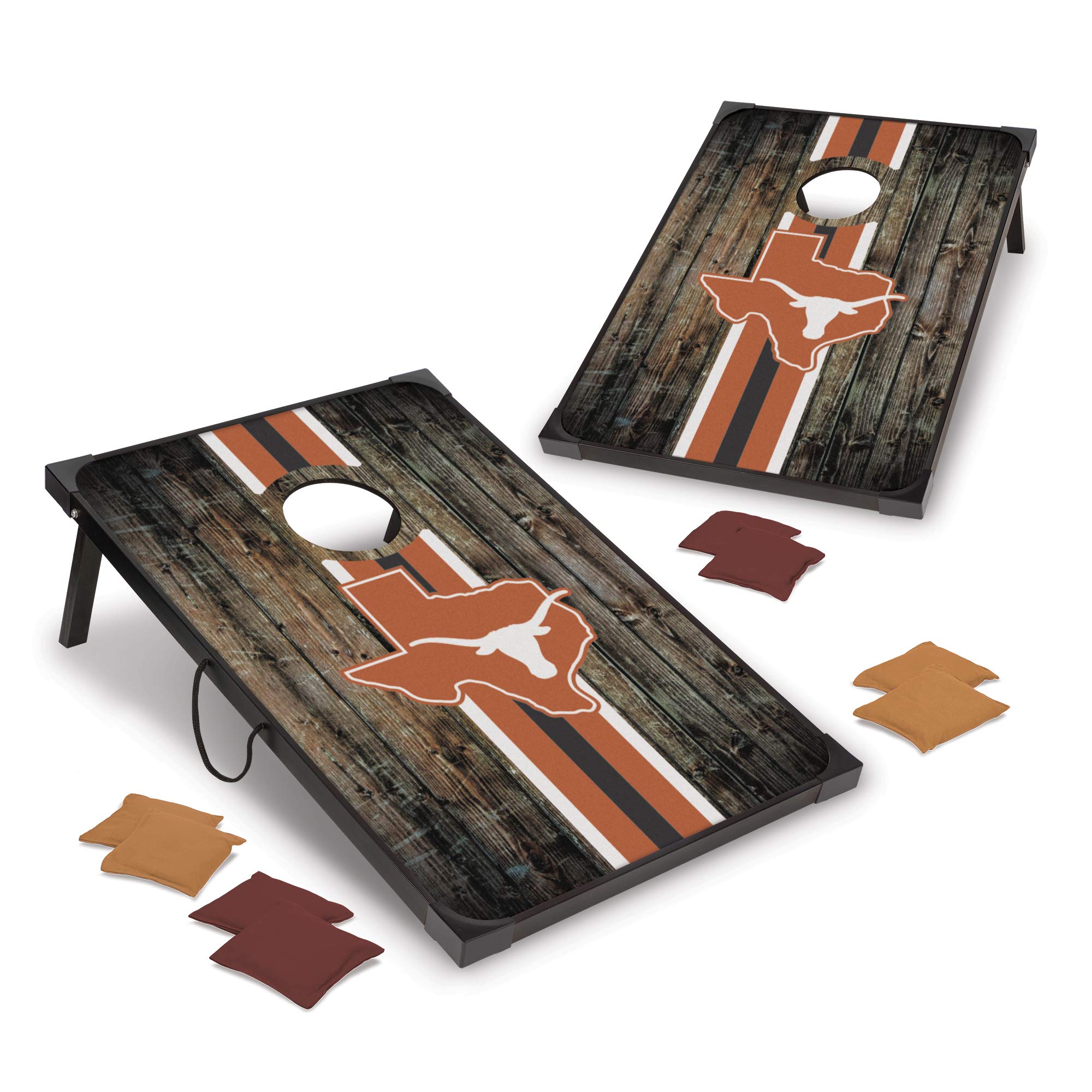 Wild Sports NCAA Texas Longhorns 2' x 3' MDF Deluxe Cornhole Set - with Corners and Aprons, Team Color
