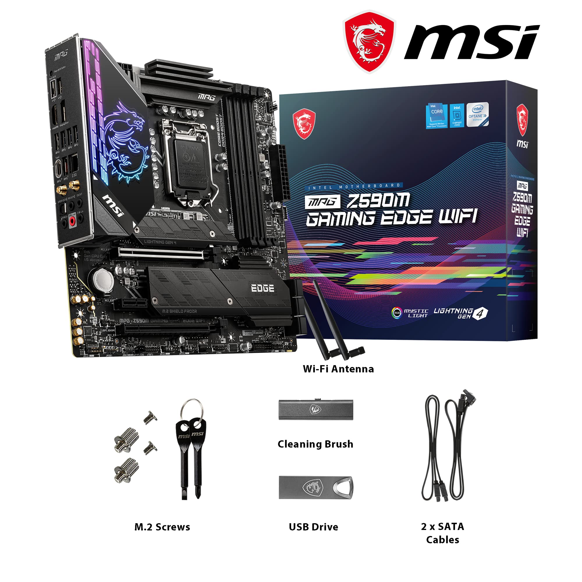 Msi Mpg Z590m Gaming Edge Wifi Motherboard Matx Supports Intel