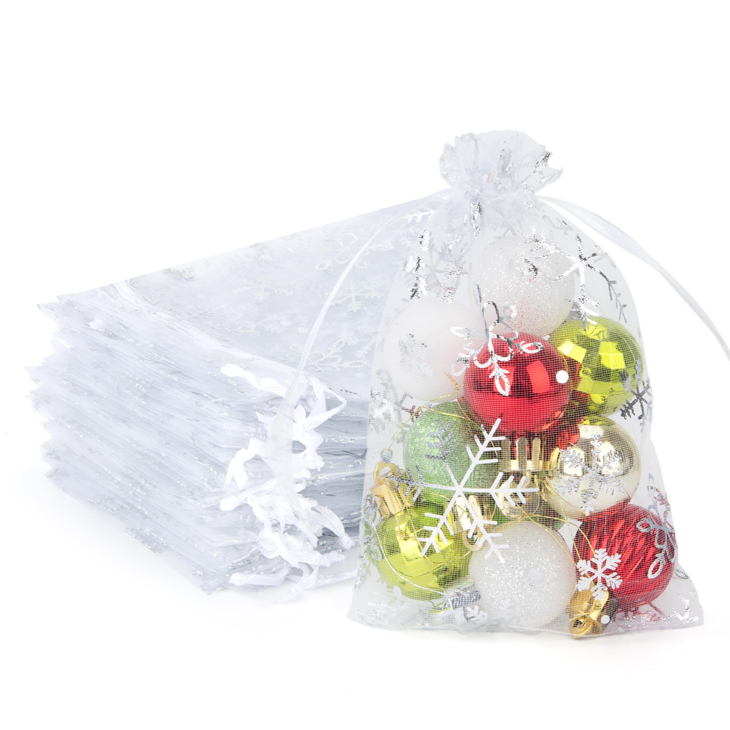 110 Sachets Organza 7x9cm Avec Cordon - Motif étoiles Et Lunes, Transparent | Pour Emballage Cadeaux, Bonbons, Mariage, Rangement