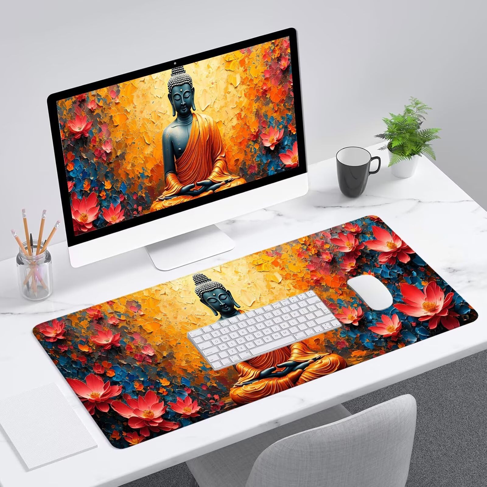 Rosso Tappetino Mouse Gaming, Tappetino Mouse XXL 1200 x 500 mm, Tappetino Mouse zen, Mouse Pad con Base Antiscivolo, Bordi Cuciti Tappetino per Mouse, Tappetino Mouse Gaming di Alta Precisione S-262