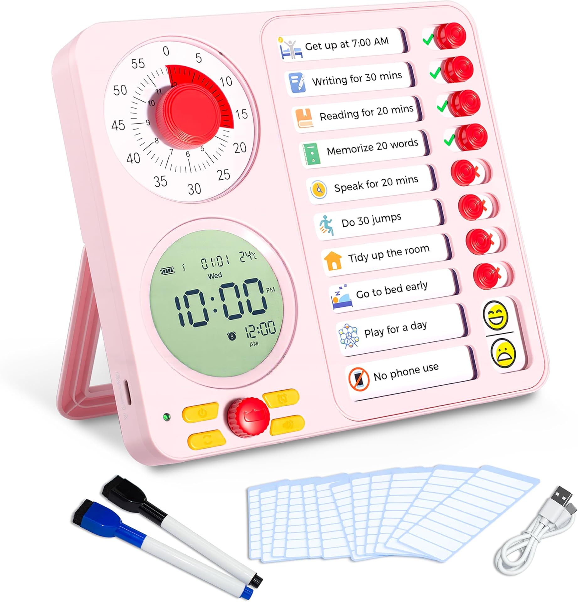3 In 1 Visual Timer Task Timer With Chore Chart | Desertcart INDIA