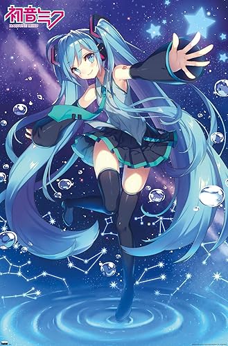 Trends International Hatsune Miku - Póster de pared de estrellas, 22.37 x 34.00 pulgadas, versión sin marco