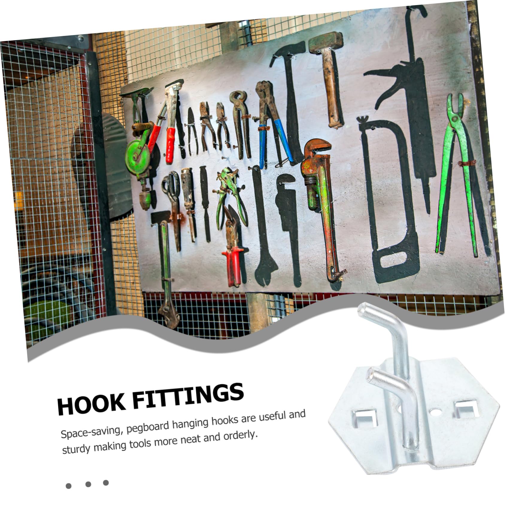 SEWACC 6Pcs Heavy Duty Pegboard Hanging Hooks Metal Pegboard Hooks for Organizing Tools and Accessories for Garage Workshop and Home Use Dual Slope Design