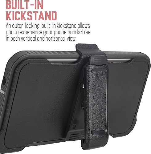 Miniatura 4 de Funda resistente para Samsung Galaxy A70 con protector de pantalla integrado, funda resistente de cuerpo completo clip giratorio para cinturón