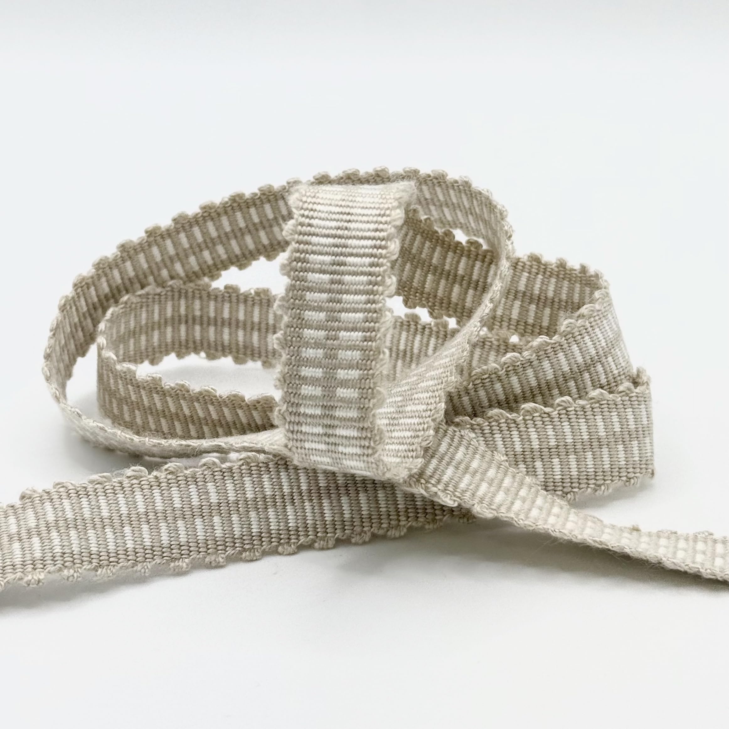 17MM Woven Braid Beige ON 25M Card