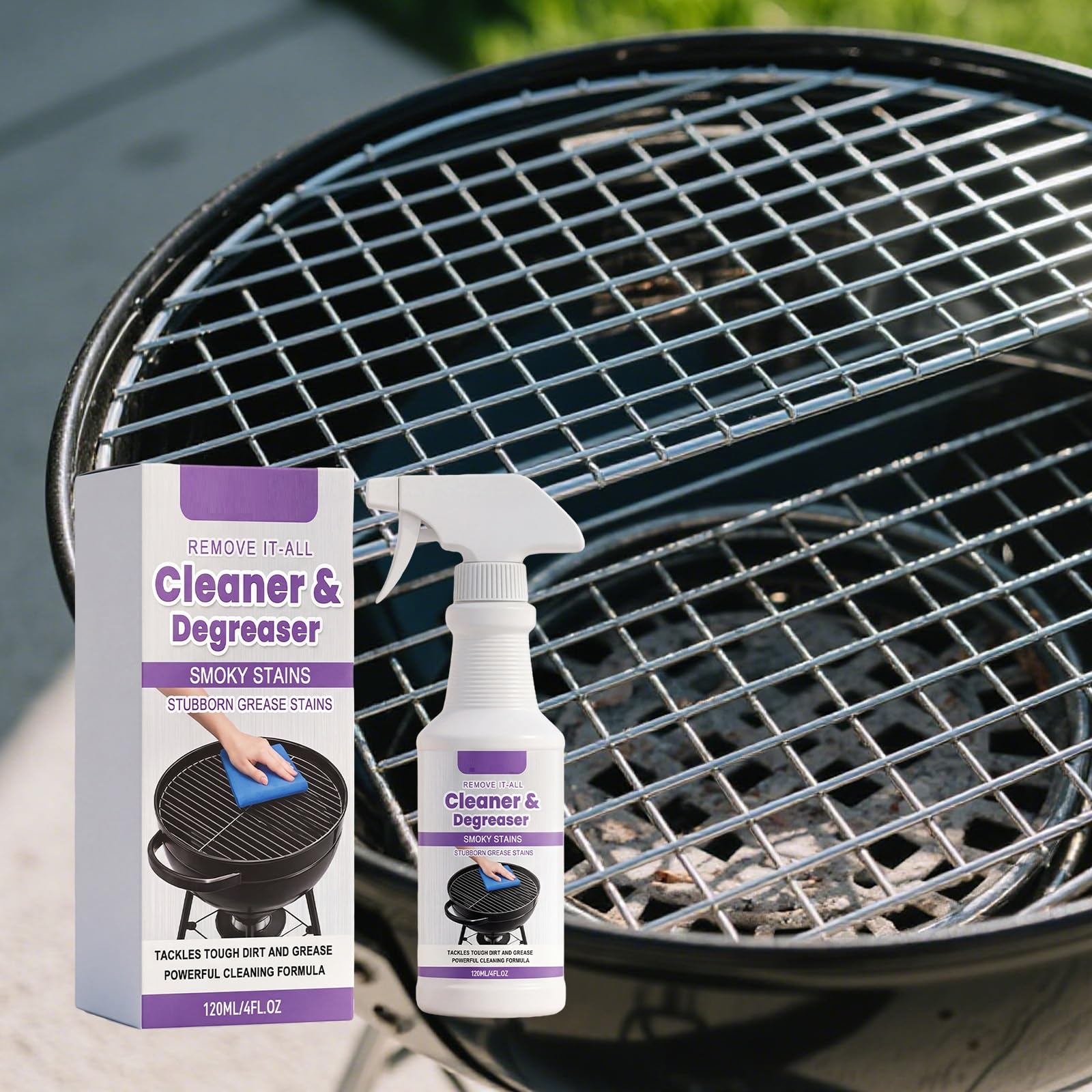 Schnell wirkendes Heavy-duty Grill Degreaser Spray, Herd-Ofen-Entfetter, Ofenreiniger Heavy Duty, Grillreiniger Outdoor-Grills, Öfen Herd Heißluftfritteuse Outdoor-Grills leistungsstark 120ml (5pcs)