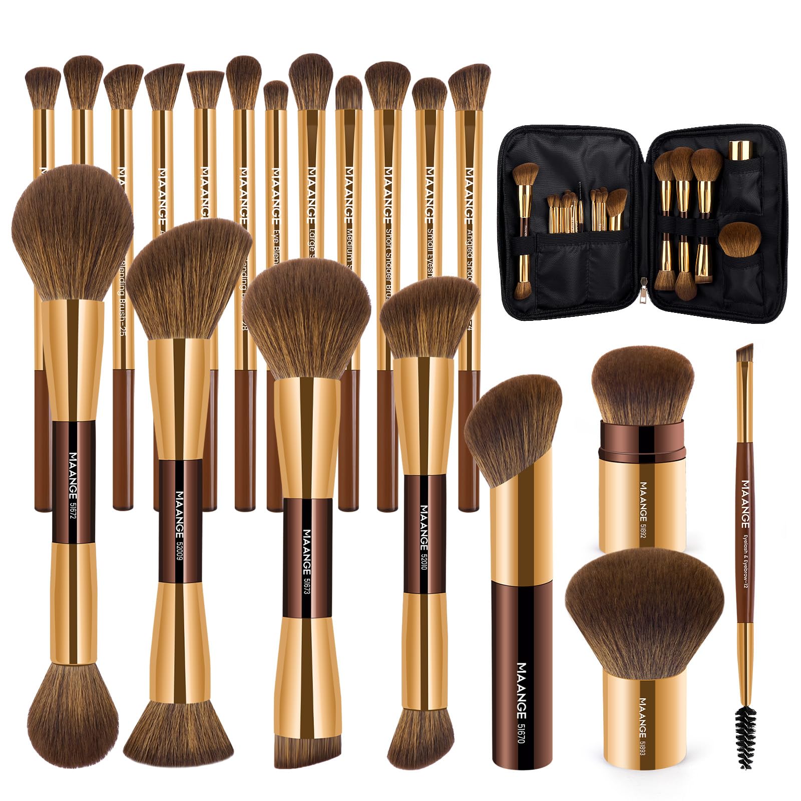 MAANGE Makeup Brush Set with Organizer Bag