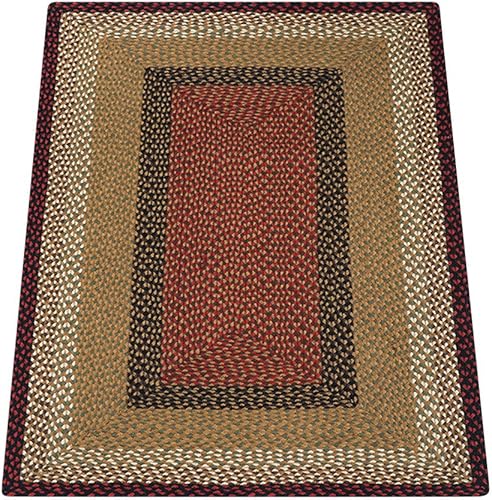 Earth Rugs Alfombra 3' X 5', BorgoñaMostaza