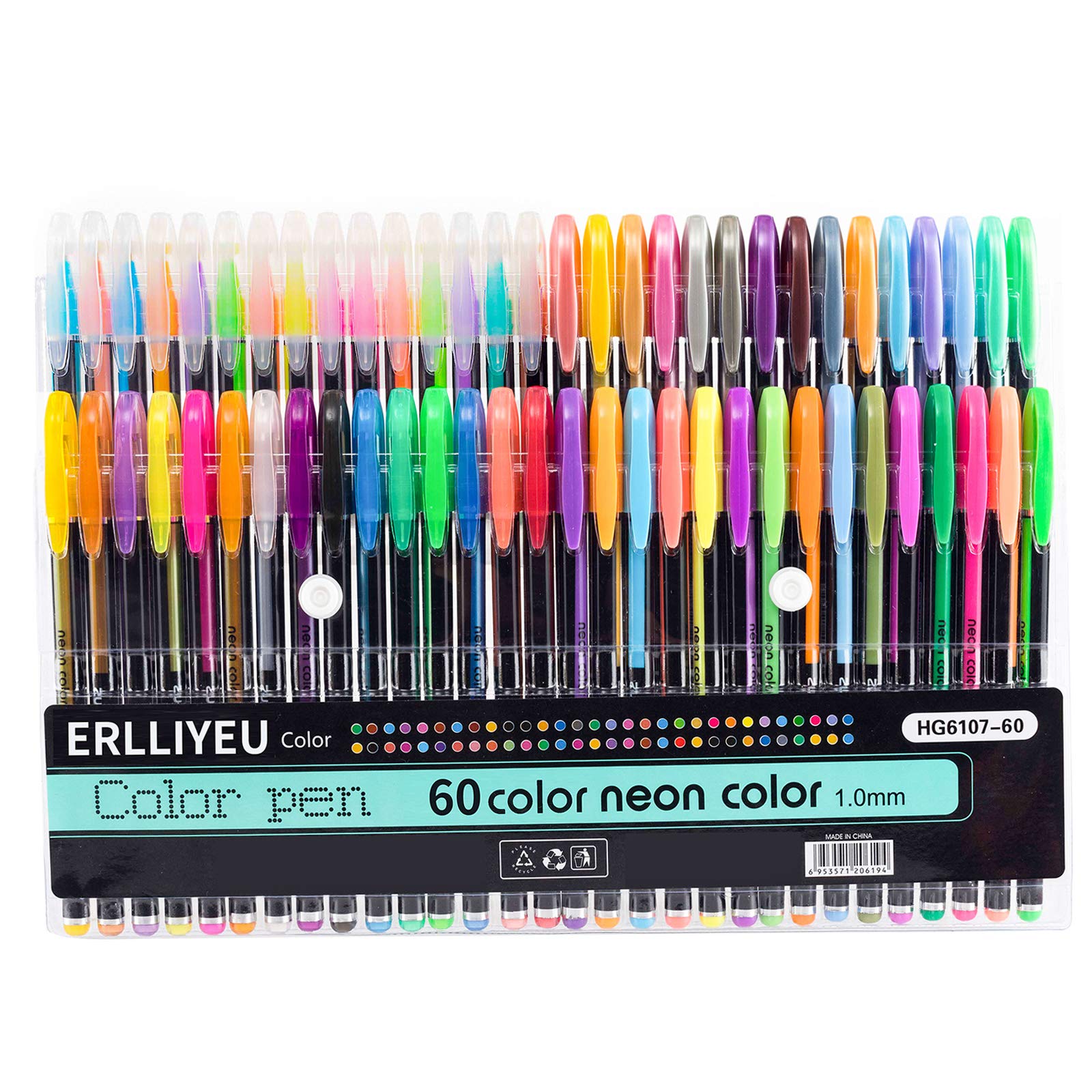Newdoer - Penne colorate ad inchiostro gel, confezione da 48, a gesso